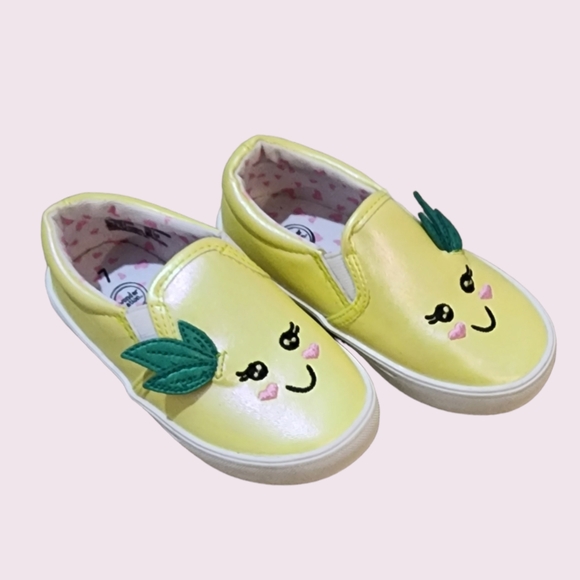 Wonder Nation Yellow Lemon Toddler Shoes Size 7 Girls - Picture 2 of 5